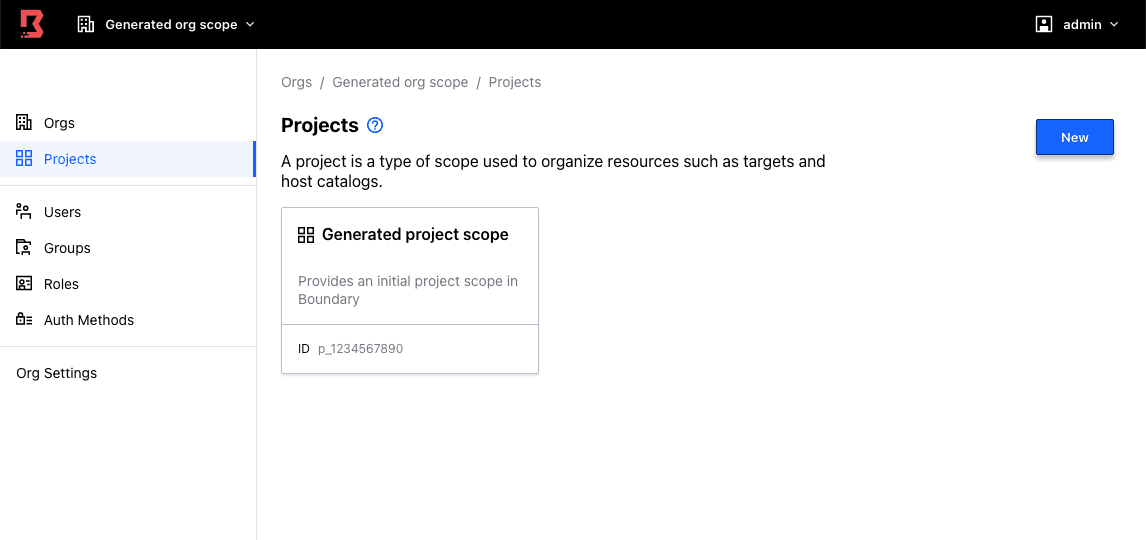 Admin Console Project Scope